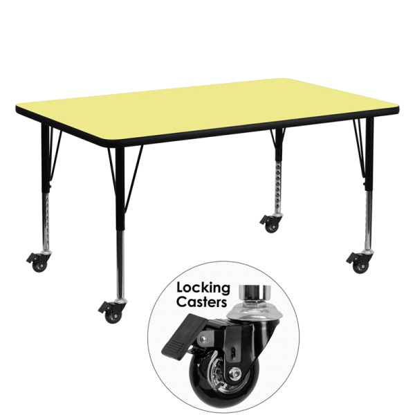 Mobile-30W-x-60L-Rectangular-Yellow-Thermal-Laminate-Activity-Table-Height-Adjustable-Short-Legs-by-Flash-Furniture