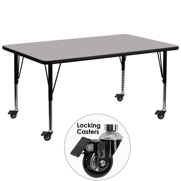 Mobile-30W-x-72L-Rectangular-Grey-Thermal-Laminate-Activity-Table-Height-Adjustable-Short-Legs-by-Flash-Furniture