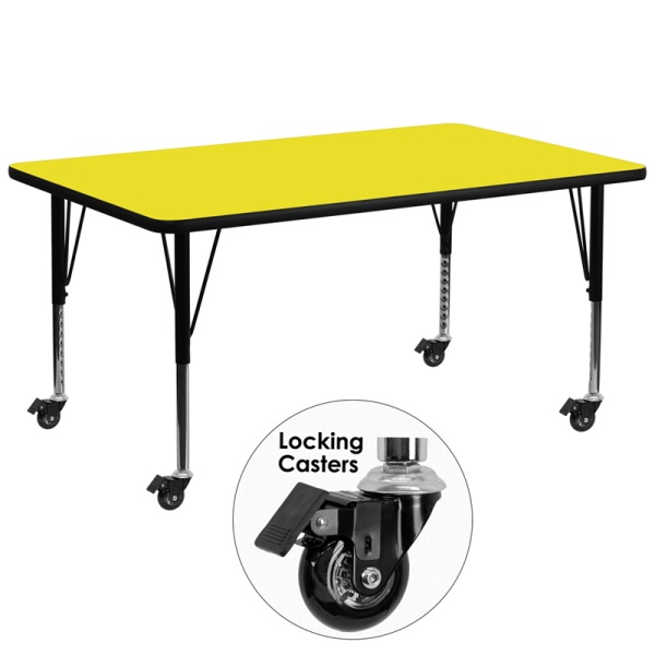 Mobile-30W-x-72L-Rectangular-Yellow-HP-Laminate-Activity-Table-Height-Adjustable-Short-Legs-by-Flash-Furniture