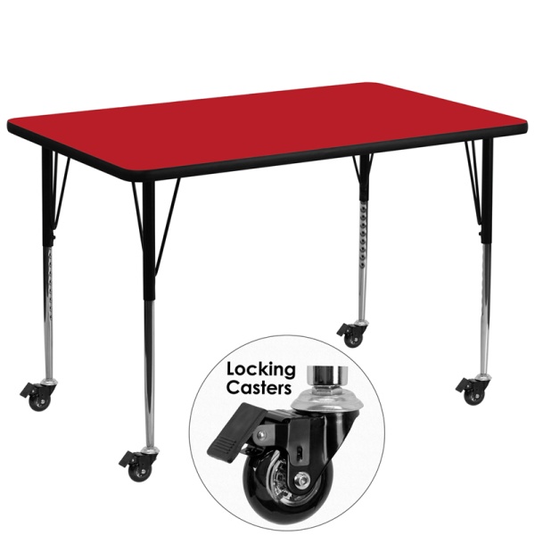 Mobile-36W-x-72L-Rectangular-Red-HP-Laminate-Activity-Table-Standard-Height-Adjustable-Legs-by-Flash-Furniture