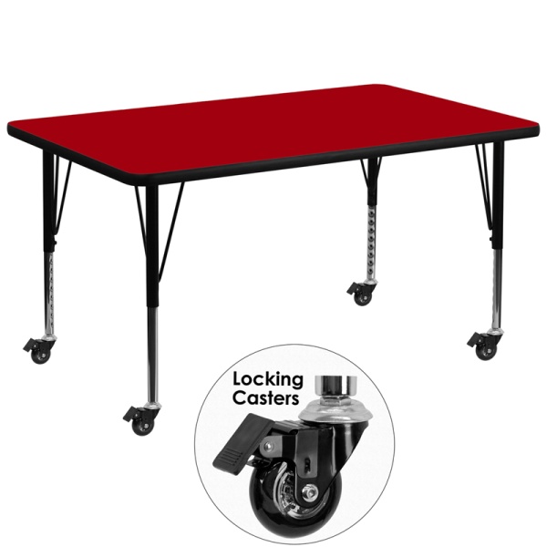 Mobile-36W-x-72L-Rectangular-Red-Thermal-Laminate-Activity-Table-Height-Adjustable-Short-Legs-by-Flash-Furniture