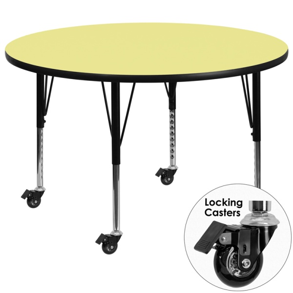 Mobile-48-Round-Yellow-Thermal-Laminate-Activity-Table-Height-Adjustable-Short-Legs-by-Flash-Furniture