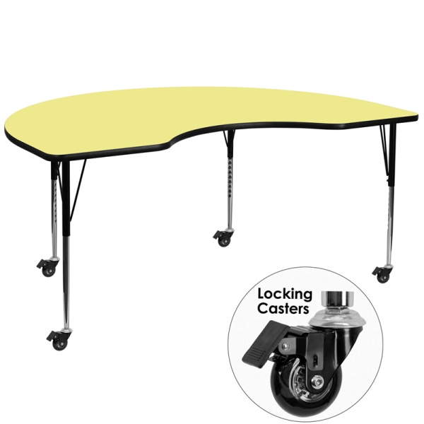 Mobile-48W-x-72L-Kidney-Yellow-Thermal-Laminate-Activity-Table-Standard-Height-Adjustable-Legs-by-Flash-Furniture