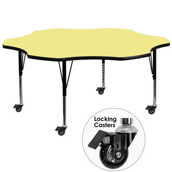 Mobile-60-Flower-Yellow-Thermal-Laminate-Activity-Table-Height-Adjustable-Short-Legs-by-Flash-Furniture