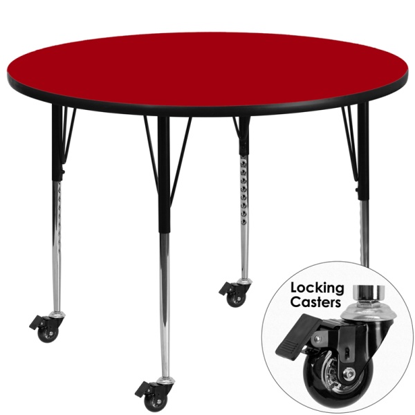 Mobile-60-Round-Red-Thermal-Laminate-Activity-Table-Standard-Height-Adjustable-Legs-by-Flash-Furniture