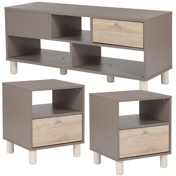 Montclair-Collection-3-Piece-Coffee-and-End-Table-in-Gray-Finish-with-Sonoma-Oak-Wood-Grain-Drawers-by-Flash-Furniture