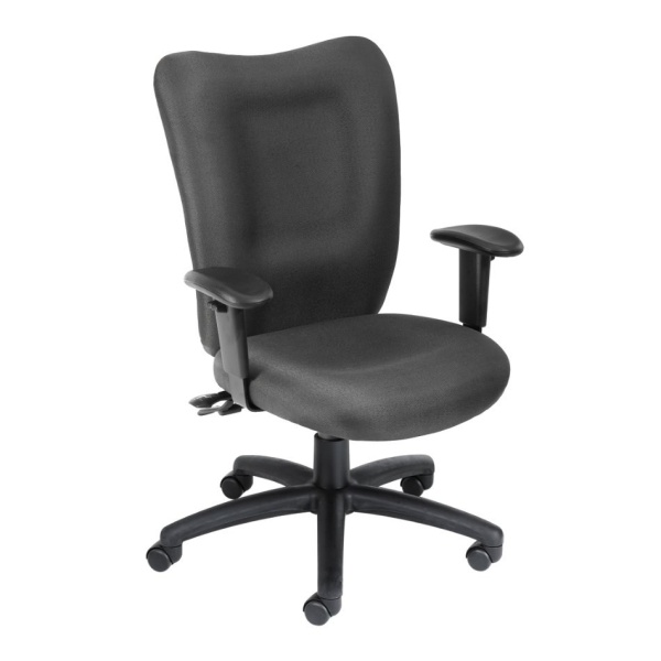 Multi-Function-Office-Chair-with-Gray-Crepe-Fabric-Upholstery-With-Seat-Slider-by-Boss-Office-Products