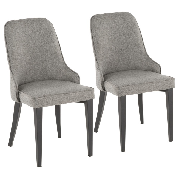 Nueva-Contemporary-AccentDining-Chair-in-Black-Metal-and-Grey-Fabric-by-LumiSource-Set-of-2