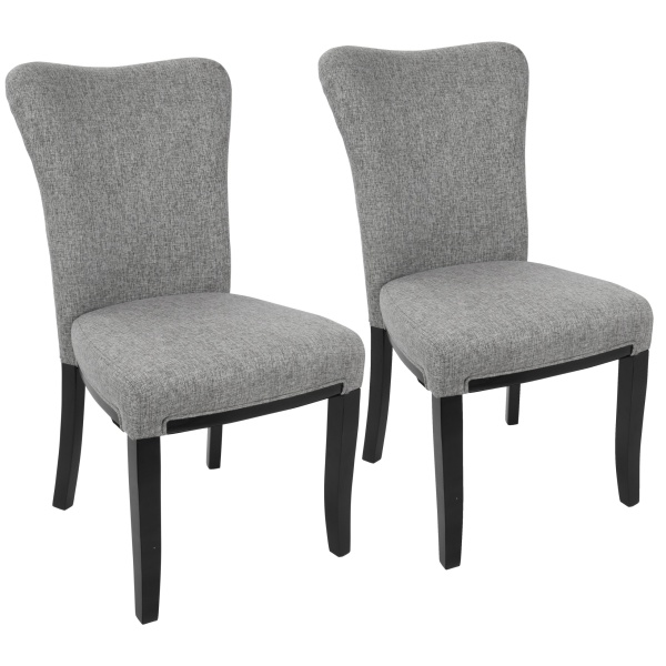 Olivia-Contemporary-Dining-Chair-in-Espresso-Wood-and-Grey-Fabric-by-LumiSource-Set-of-2