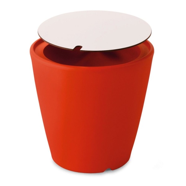 Omnia-Outdoor-Garden-Stool-with-White-High-Pressure-Laminate-Top-Finish-and-Red-Finish-by-Domitalia