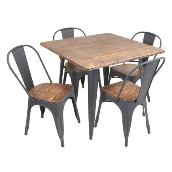 Oregon-5-Piece-Industrial-Farmhouse-Dining-Set-in-Grey-and-Brown-by-LumiSource