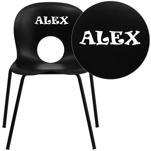 Personalized-HERCULES-Series-770-lb.-Capacity-Designer-Black-Plastic-Stack-Chair-with-Black-Frame-by-Flash-Furniture