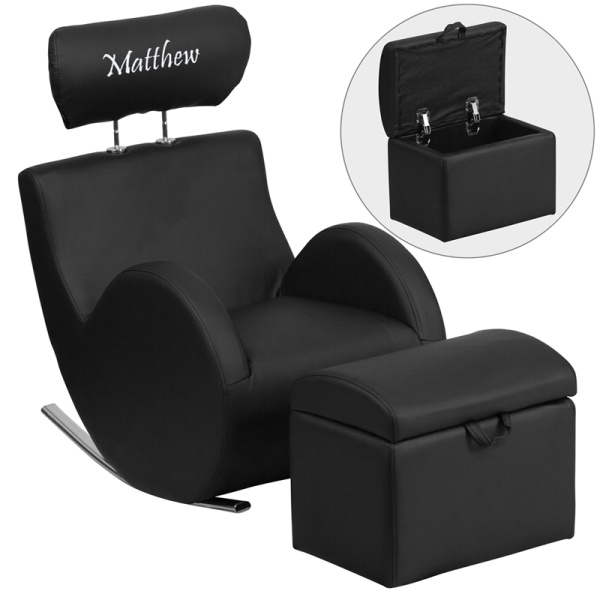 Personalized-HERCULES-Series-Black-Vinyl-Rocking-Chair-with-Storage-Ottoman-by-Flash-Furniture