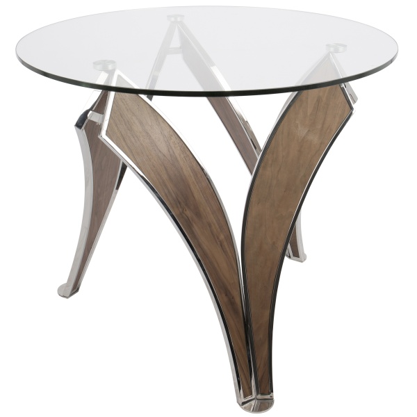 Prestige-Contemporary-Dining-Table-in-Polished-Stainless-Steel-and-Walnut-by-LumiSource