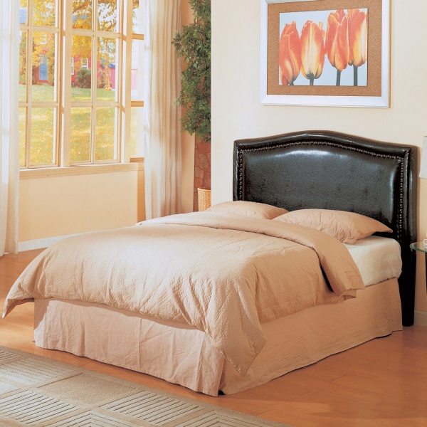 Queen-Size-Headboard-with-Nailhead-Trim-with-Dark-Brown-Leatherette-Upholstery-by-Coaster-Fine-Furniture