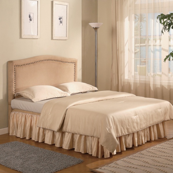 Queen-Size-Headboard-with-Nailhead-Trim-with-Tan-Microfiber-Upholstery-by-Coaster-Fine-Furniture