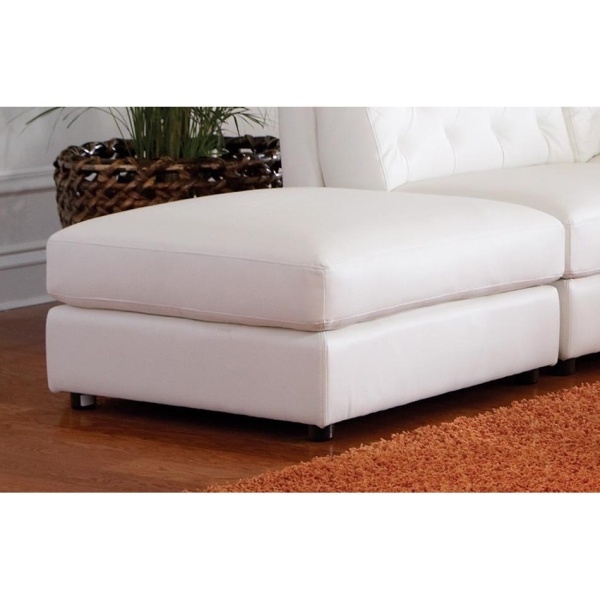 Quinn-Ottoman-with-White-Bonded-Leather-Upholstery-by-Coaster-Fine-Furniture