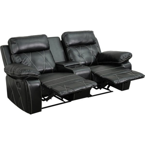 Reel-Comfort-Series-2-Seat-Reclining-Black-Leather-Theater-Seating-Unit-with-Straight-Cup-Holders-by-Flash-Furniture