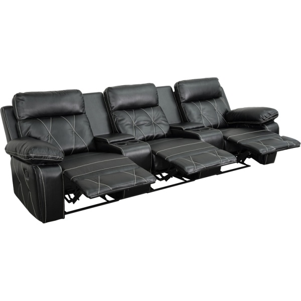 Reel-Comfort-Series-3-Seat-Reclining-Black-Leather-Theater-Seating-Unit-with-Straight-Cup-Holders-by-Flash-Furniture