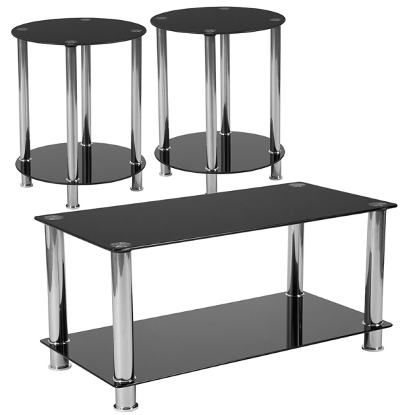 Riverside-Collection-3-Piece-Coffee-and-End-Table-Set-with-Black-Glass-Tops-and-Stainless-Steel-Frames-by-Flash-Furniture