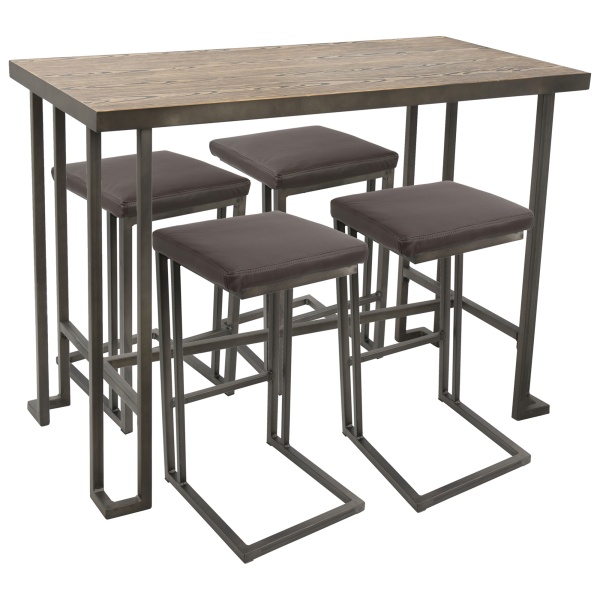 Roman-5-Piece-Industrial-Counter-Height-Dining-Set-in-Antique-and-Brown-by-LumiSource