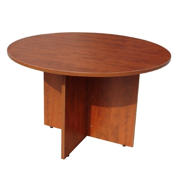 Round-Office-Table-with-Cherry-Finish-42-in-by-Boss-Office-Products