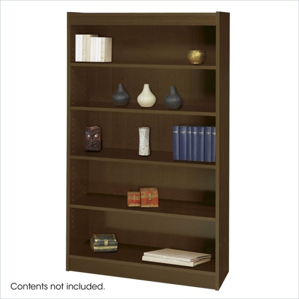 Safco-WorkSpace-5-Shelf-Square-Edge-Veneer-Bookcase-in-Walnut