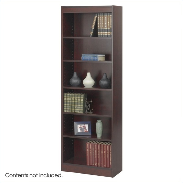 Safco-WorkSpace-6-Shelf-Veneer-Baby-Bookcase-in-Mahogany