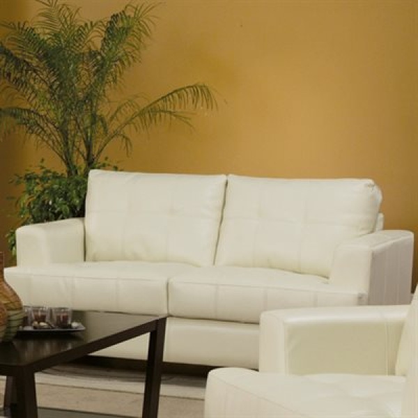 Samuel-Loveseat-with-Cream-Bonded-Leather-Upholstery-by-Coaster-Fine-Furniture