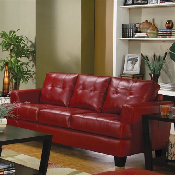 Samuel-Sofa-with-Red-Bonded-Leather-Upholstery-by-Coaster-Fine-Furniture