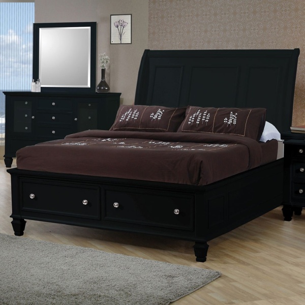 Sandy-Beach-Storage-Bed-Queen-with-Black-Finish-by-Coaster-Fine-Furniture