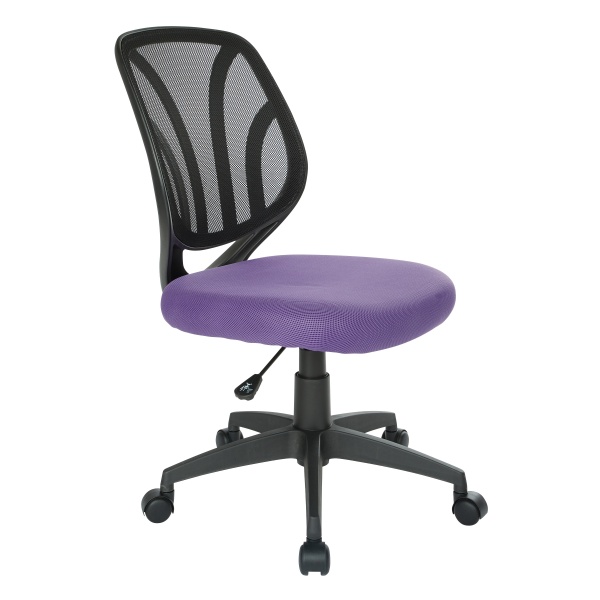 Screen-Back-Armless-Task-Chair-with-Purple-Mesh-and-Dual-Wheel-Carpet-Casters-by-Work-Smart-Office-Star