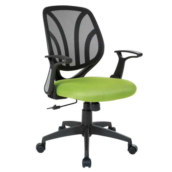 Screen-Back-Chair-with-Green-Mesh-Flip-Arms-and-Silver-Accents-by-Work-Smart-Office-Star