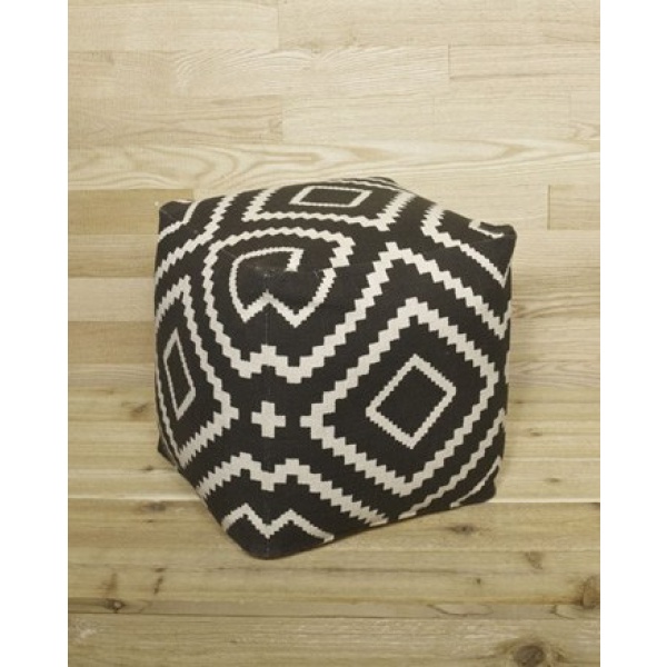 Signature-Design-by-Ashley-Geometric-Black-Pouf