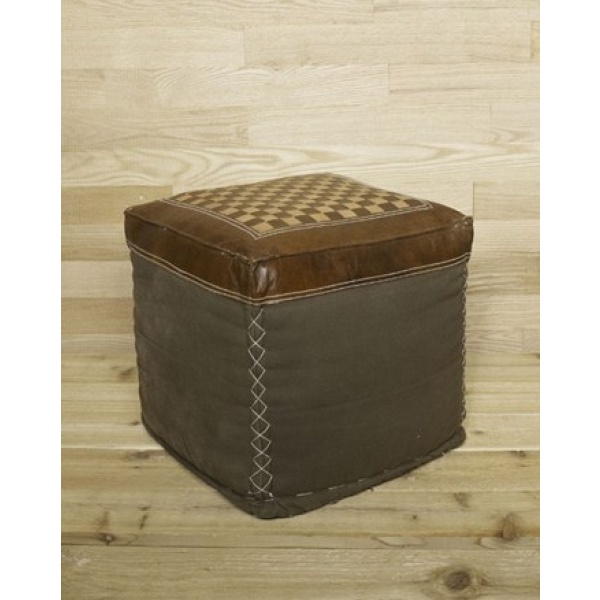 Signature-Design-by-Ashley-Patchwork-Brown-Pouf