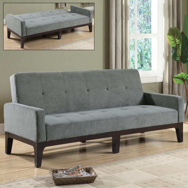 Sofa-Bed-with-Grey-Microfiber-Upholstery-by-Coaster-Fine-Furniture