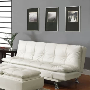 Sofa-Bed-with-White-Leather-Like-Vinyl-Upholstery-by-Coaster-Fine-Furniture