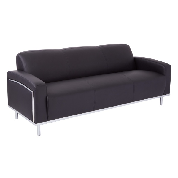 Sofa-In-Bonded-Leather-with-Chrome-Accents-by-OSP-Furniture-Office-Star