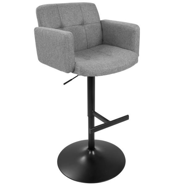 Stout-Contemporary-Adjustable-Barstool-with-Swivel-in-Black-with-Grey-Fabric-by-LumiSource