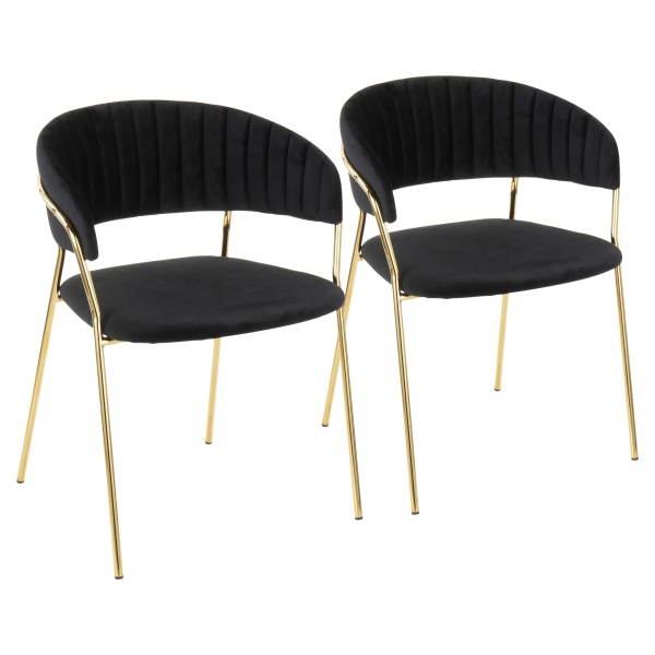 Tania-Contemporary-Glam-Chair-in-Gold-Metal-with-Black-Velvet-by-LumiSource-Set-of-2