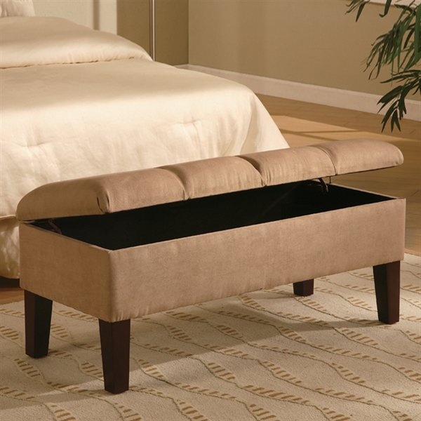 Tufted-Bedroom-Bench-with-Tan-Microfiber-Upholstery-by-Coaster-Fine-Furniture