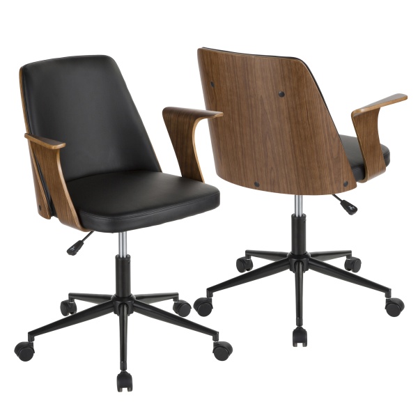 Verdana-Mid-Century-Modern-Office-Chair-in-Walnut-Wood-and-Black-Faux-Leather-by-LumiSource