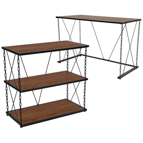 Vernon-Hills-Collection-Antique-Wood-Grain-Finish-Computer-Desk-and-Two-Shelf-Bookshelf-with-Chain-Accent-Metal-Frame-by-Flash-Furniture