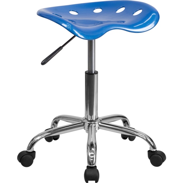 Vibrant-Bright-Blue-Tractor-Seat-and-Chrome-Stool-by-Flash-Furniture