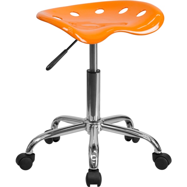 Vibrant-Orange-Tractor-Seat-and-Chrome-Stool-by-Flash-Furniture