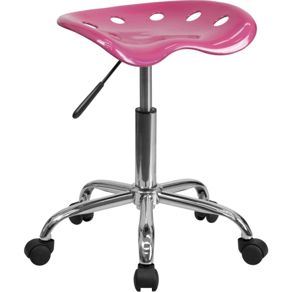 Vibrant-Pink-Tractor-Seat-and-Chrome-Stool-by-Flash-Furniture