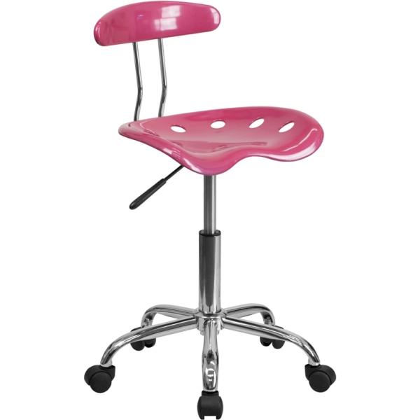 Vibrant-Pink-and-Chrome-Swivel-Task-Chair-with-Tractor-Seat-by-Flash-Furniture